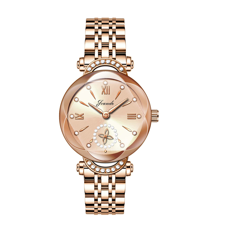 JRANDE Quartz watch H7360L for women stainless steel 100 feet water resistant